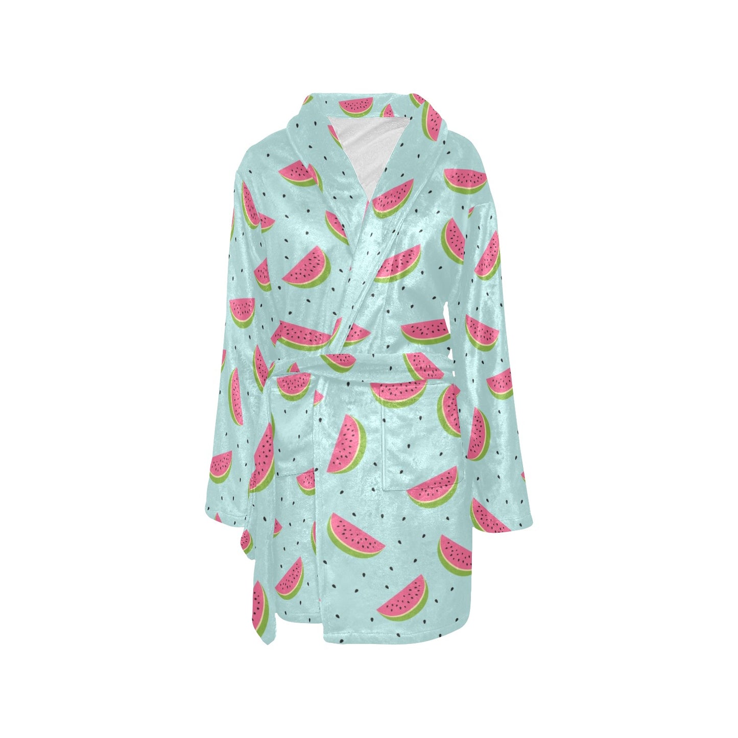 Watermelon Pattern Print Design WM06 Women's Fleece Robe