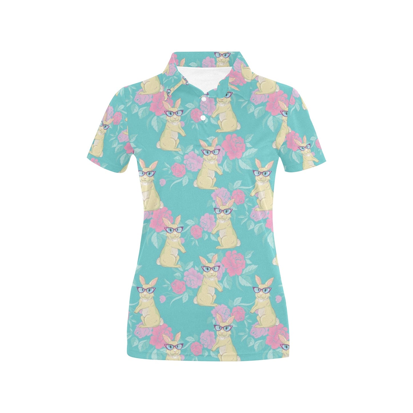 Rabbit Pattern Print Design RB05 Women's Polo Shirt