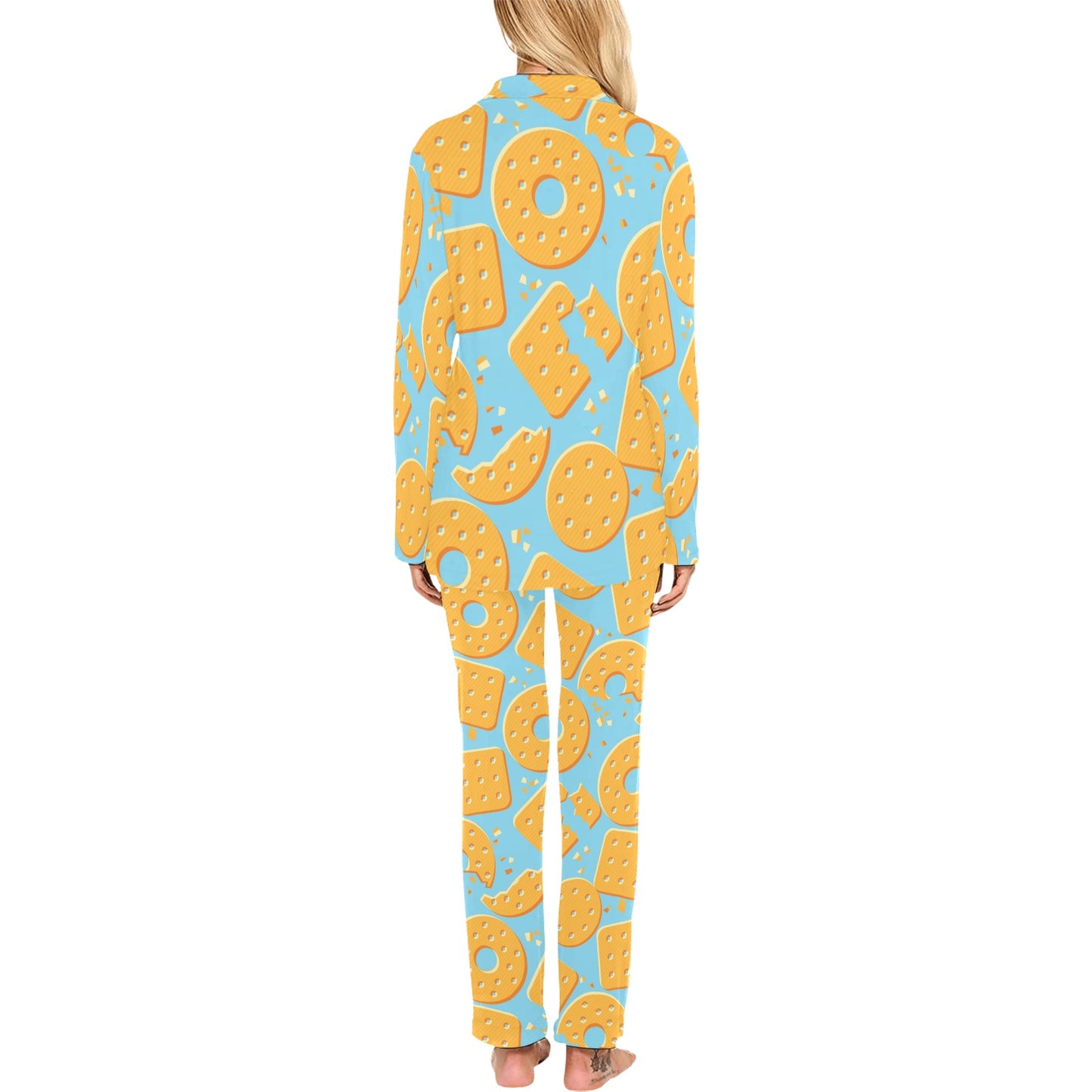Cracker Pattern Print Design 02 Women's Long Pajama Set
