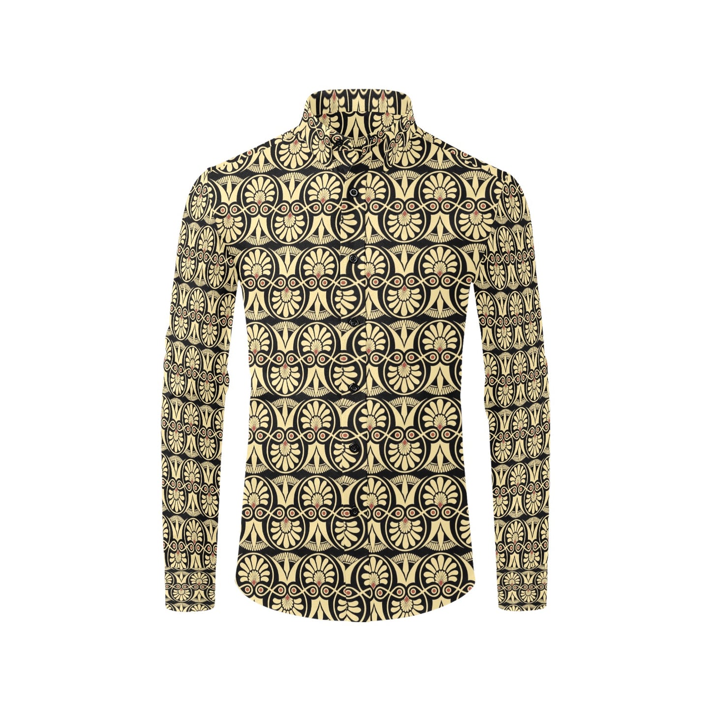 Ancient Greek Print Design LKS3014 Men's Long Sleeve Dress Shirt