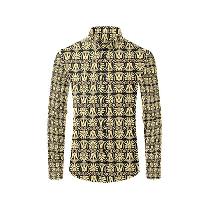 Ancient Greek Print Design LKS3014 Men's Long Sleeve Dress Shirt