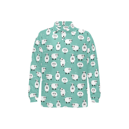 Sheep Print Design LKS404 Long Sleeve Polo Shirt For Men's