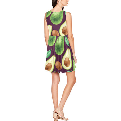 Avocado Pattern Print Design AC08 Sleeveless Dress