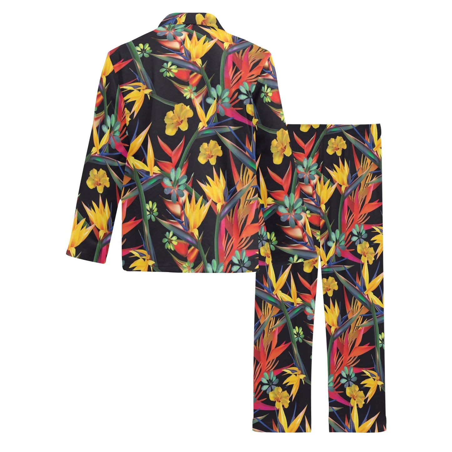 Bird Of Paradise Pattern Print Design BOP016 Men's Long Pajama Set