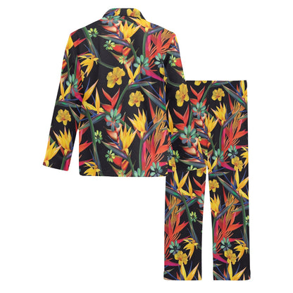 Bird Of Paradise Pattern Print Design BOP016 Men's Long Pajama Set