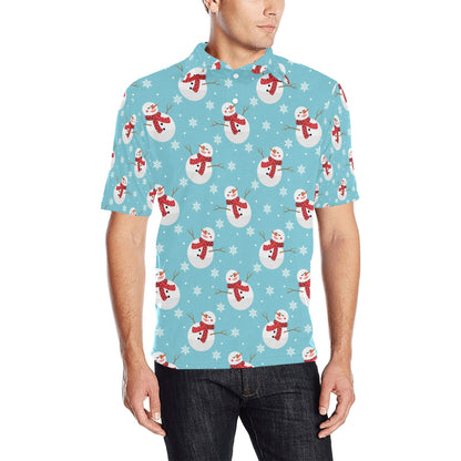 Snowman Print Design LKS304 Men Polo Shirt