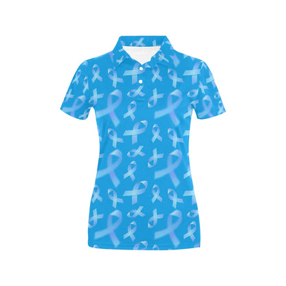 Prostate cancer Pattern Print Design A01 Women's Polo Shirt