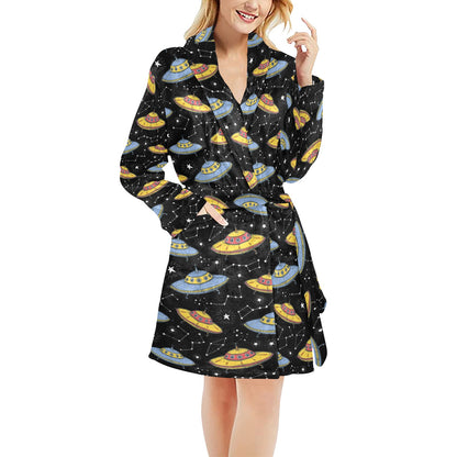 UFO Print Design LKS307 Women's Fleece Robe