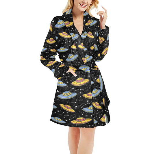 UFO Print Design LKS307 Women's Fleece Robe