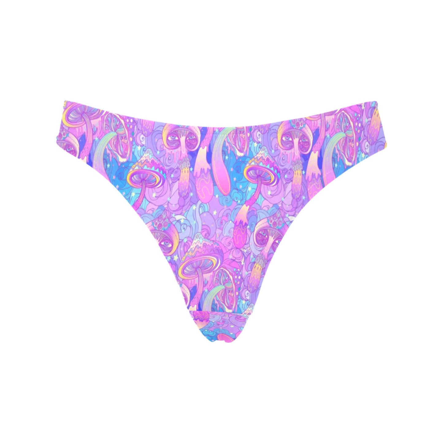 Psychedelic Trippy Mushroom Print Women's Thongs