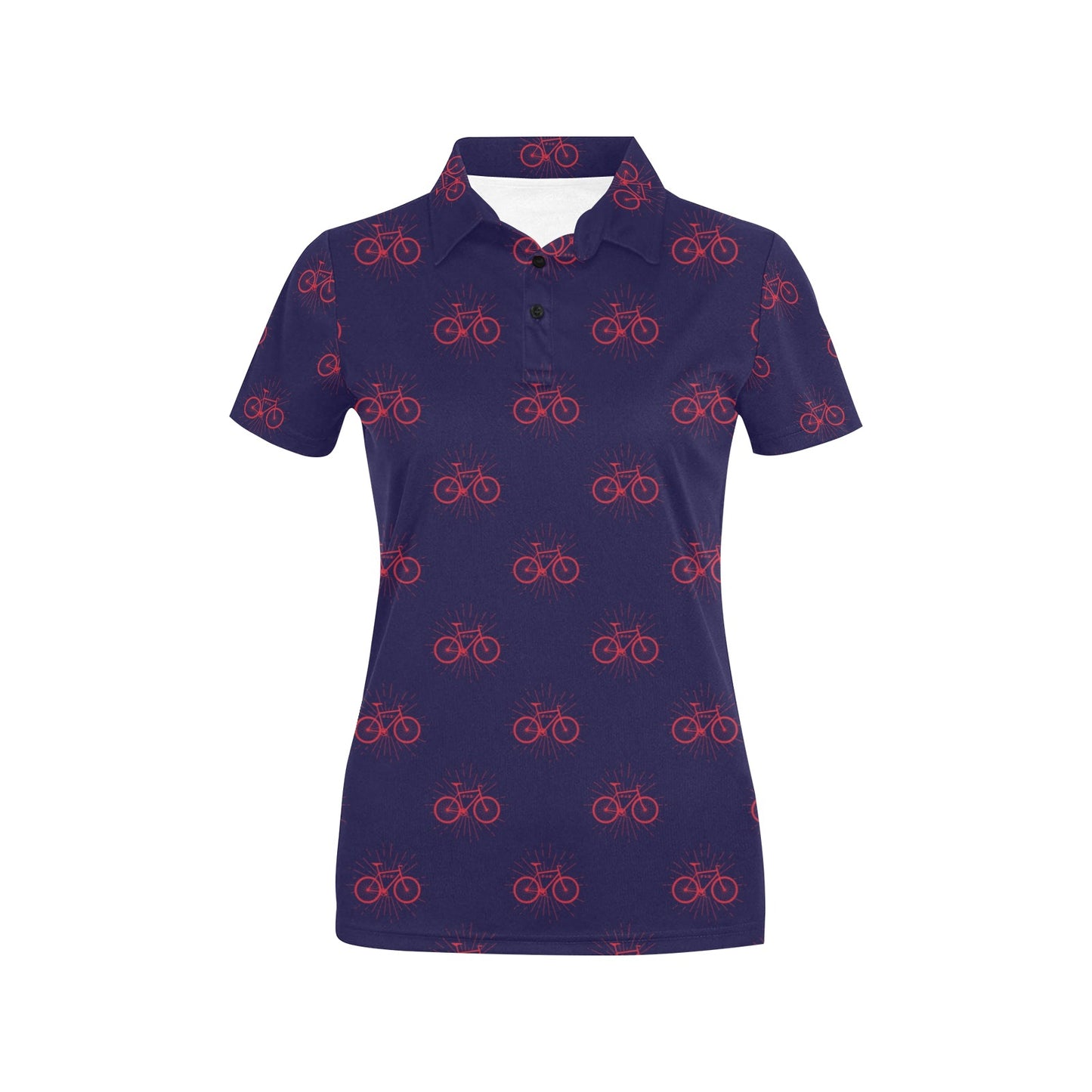 Bicycle Pattern Print Design 01 Women's Polo Shirt