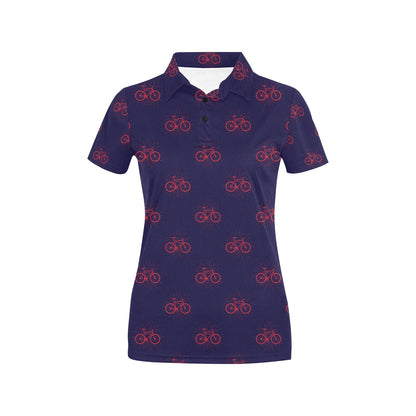 Bicycle Pattern Print Design 01 Women's Polo Shirt
