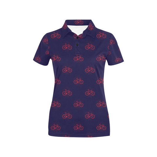 Bicycle Pattern Print Design 01 Women's Polo Shirt
