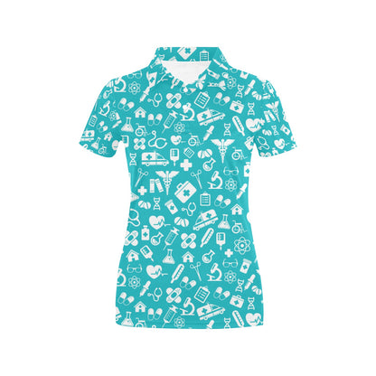 Medical Pattern Print Design 04 Women's Polo Shirt