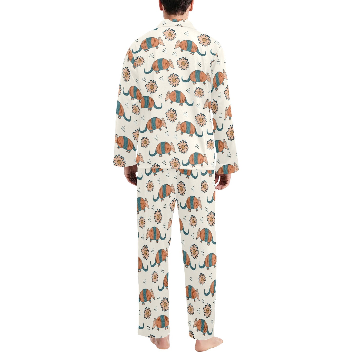 Armadillo Pattern Print Design 02 Men's Long Pajama Set