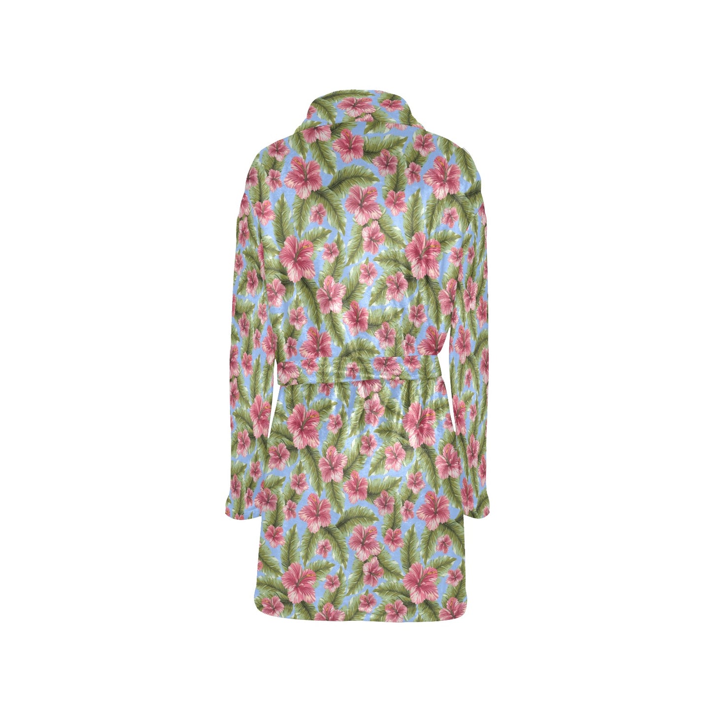 Tropical Flower Print Design LKS301 Women's Fleece Robe