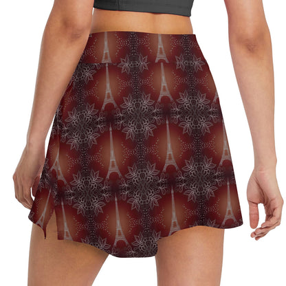 Eiffel Tower Drawing Print 17" Golf & Pickleball Skort with Pockets