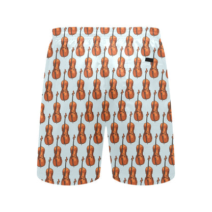 Violin Print Design LKS406 Men's Swim Trunks Beach Shorts