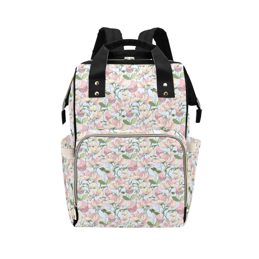 Sweet Pea Print Design LKS304 Diaper Bag Backpack