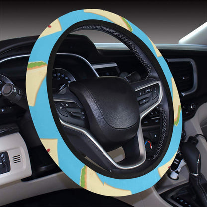 Sandwich Emoji Print Design LKS305 Steering Wheel Cover with Elastic Edge