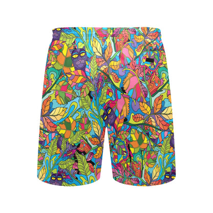 Trippy Print Design LKS301 Men's Swim Trunks Beach Shorts
