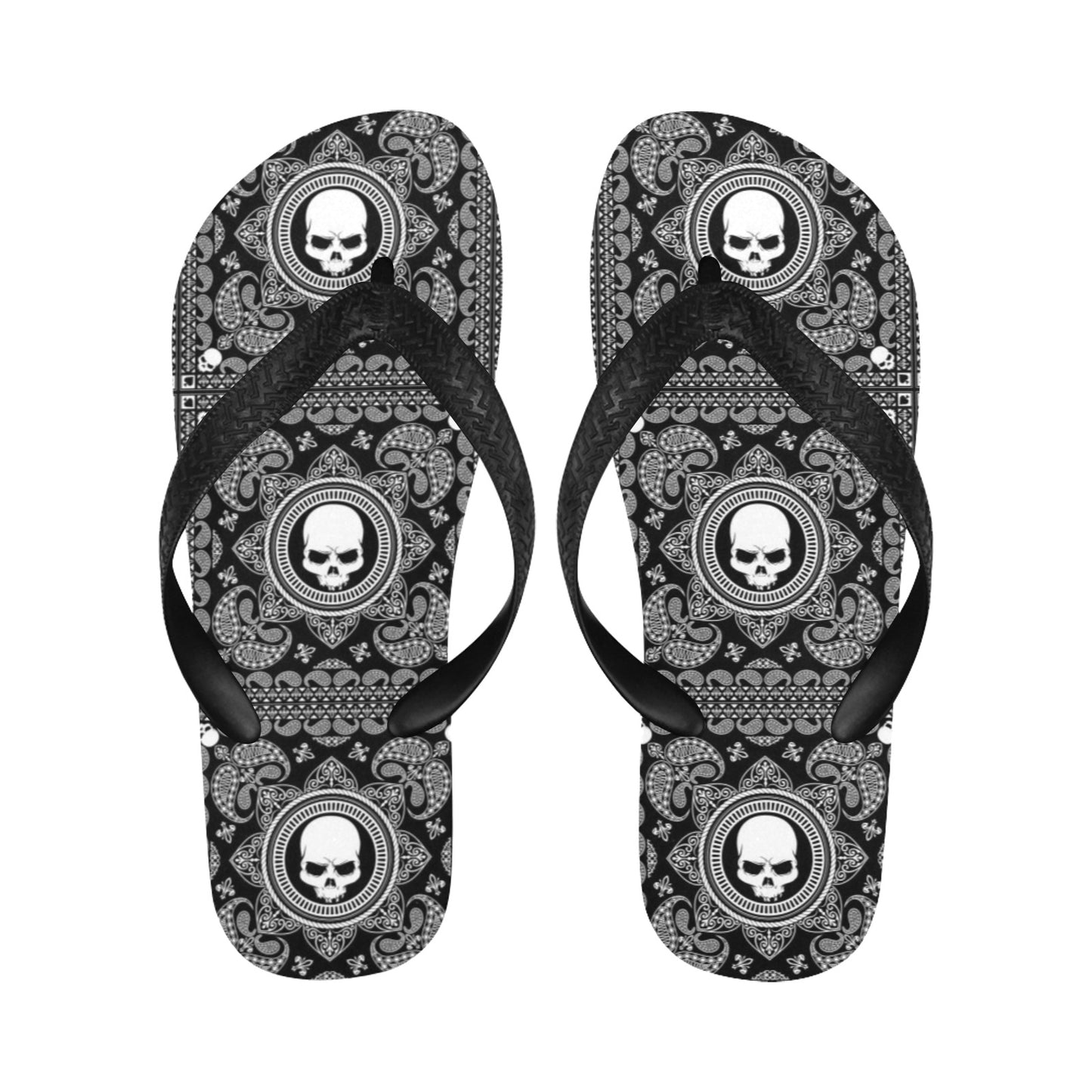 Bandana Skull Print Design LKS303 Flip Flops
