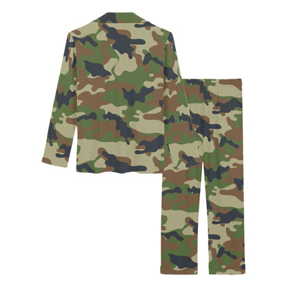 Army Camouflage Pattern Print Design 01 Women's Long Pajama Set