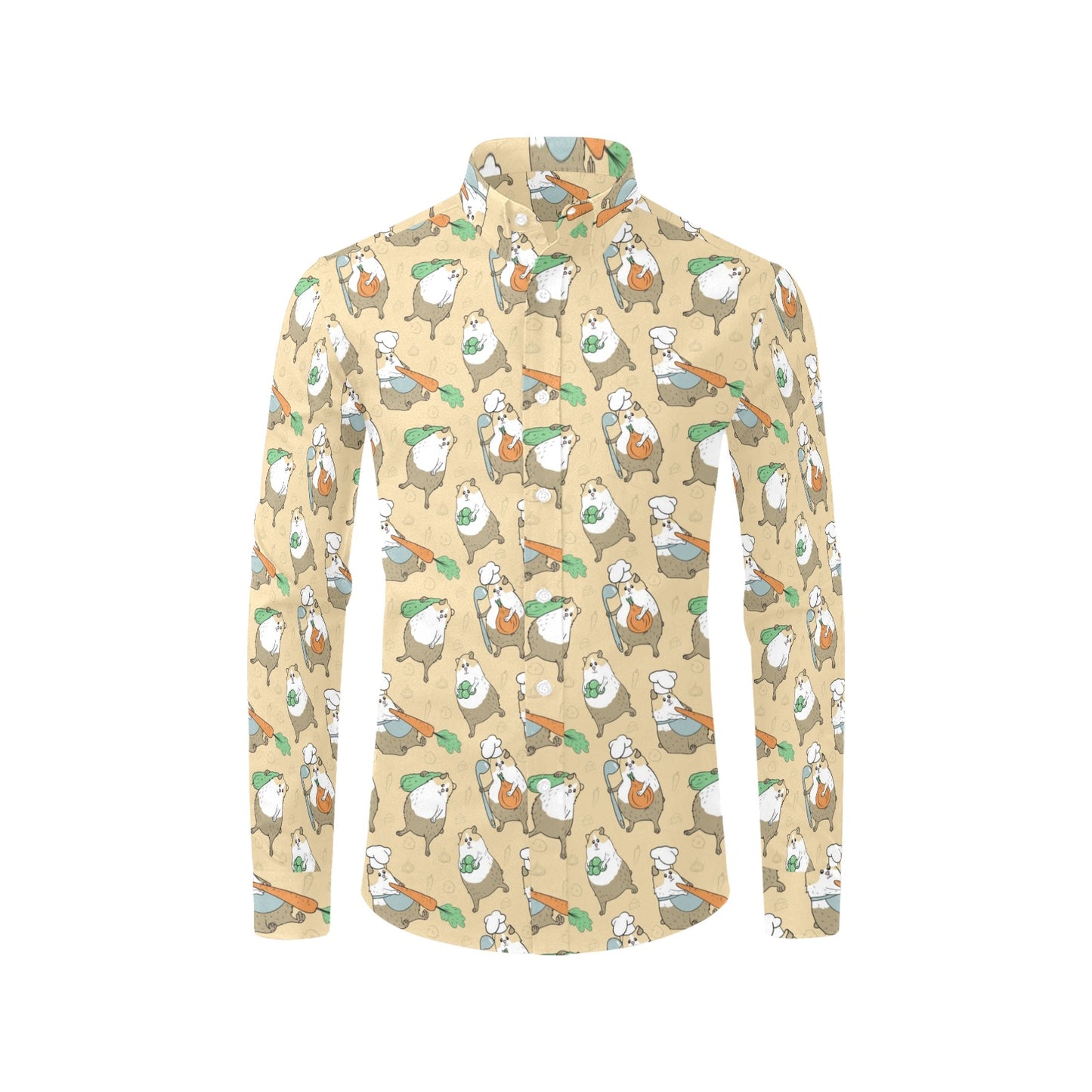 Guinea Pig Print Design LKS401 Men's Long Sleeve Dress Shirt
