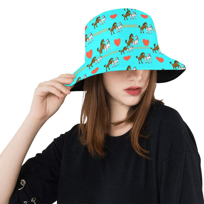 Horse Couple Love Print Design LKS309 Unisex Bucket Hat