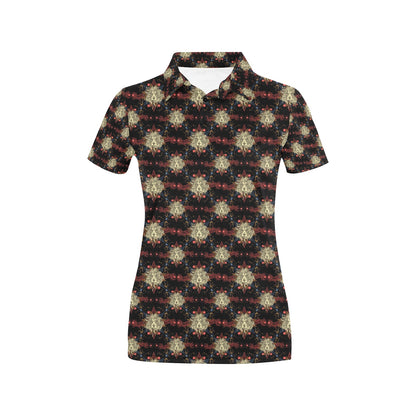 Zodiac Leo Pattern Design Print Women's Polo Shirt