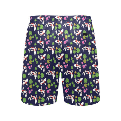 Koi Carp Pattern Design Themed Print Men's Swim Trunks Beach Shorts