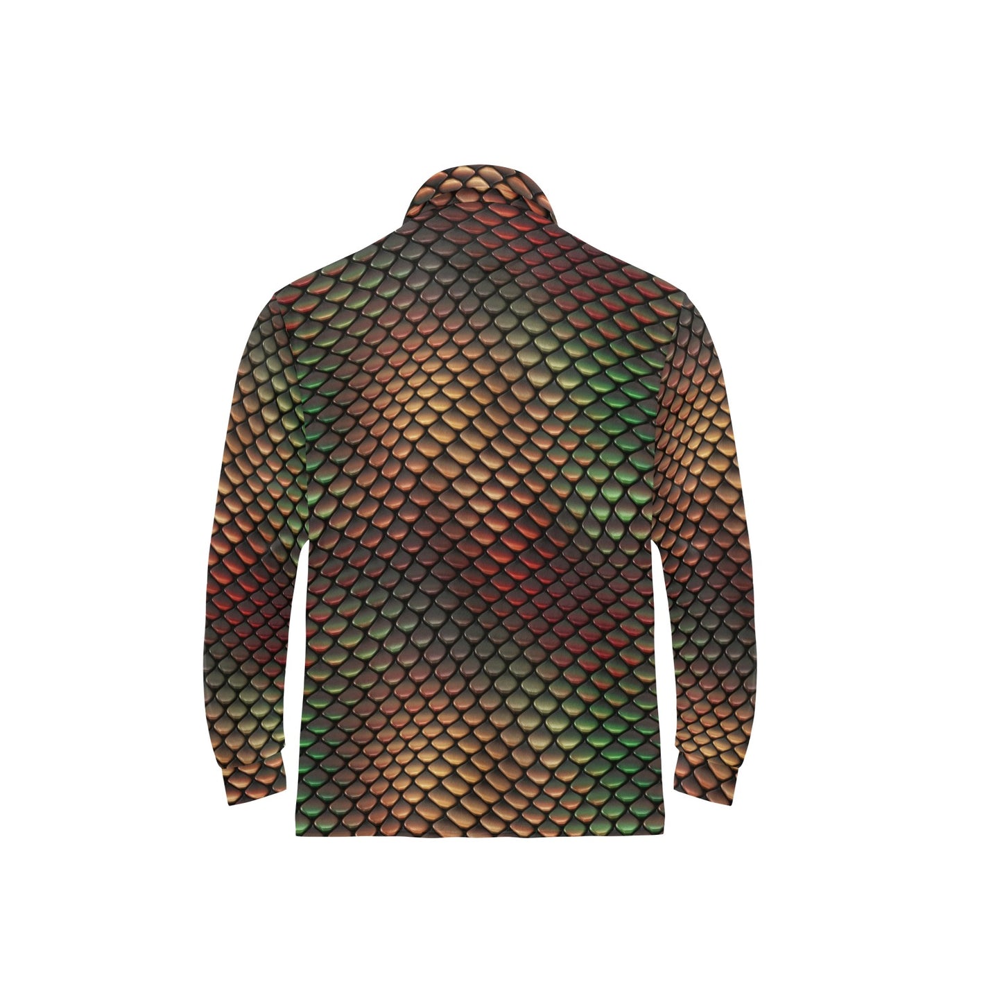 Snake Skin Colorful Print Long Sleeve Polo Shirt For Men's