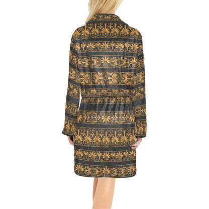 Ancient Greek Print Design LKS303 Women's Fleece Robe