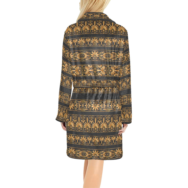 Ancient Greek Print Design LKS303 Women's Fleece Robe