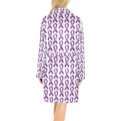 Pancreatic cancer Pattern Print Design A01 Women's Fleece Robe