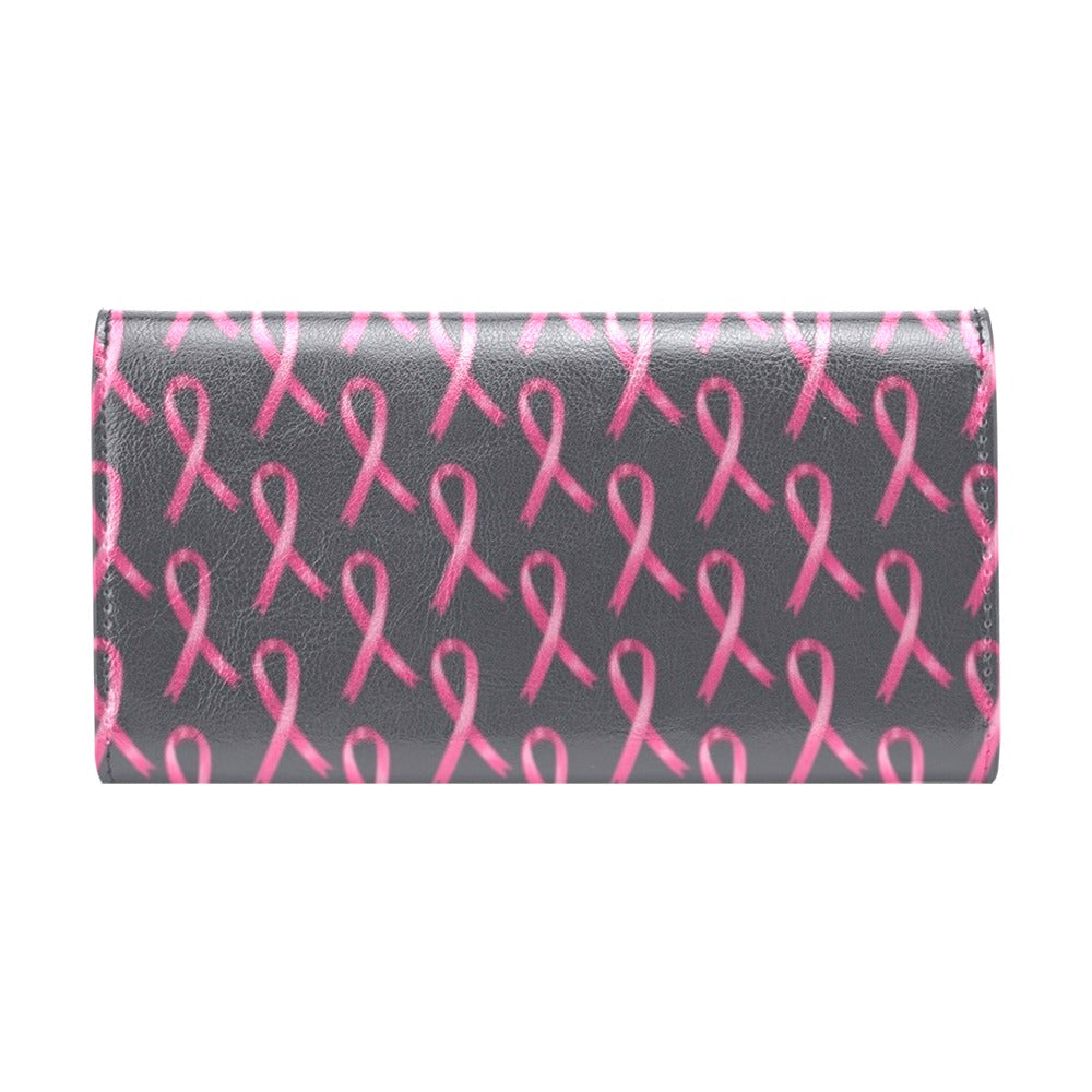 Breast Cancer Awareness Pattern Women's Trifold Wallet