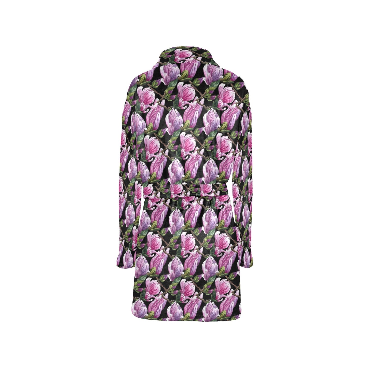 Magnolia Pattern Print Design MAG011 Women's Fleece Robe