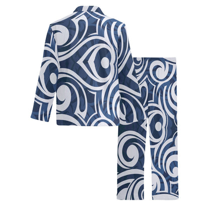 Maori Pattern Print Design 01 Men's Long Pajama Set