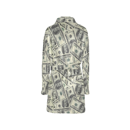 Dollar Pattern Print Design DO02 Women's Fleece Robe