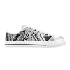 Samoan Tattoo Style Print Design LKS307 Women's White Low Top Shoes