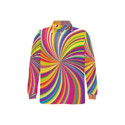 Vortex Print Design LKS301 Long Sleeve Polo Shirt For Men's