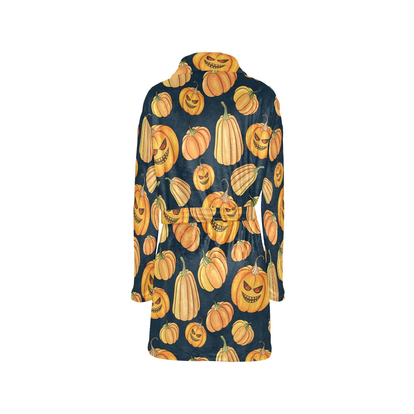 Pumpkin Halloween Pattern Print Design A04 Women's Fleece Robe
