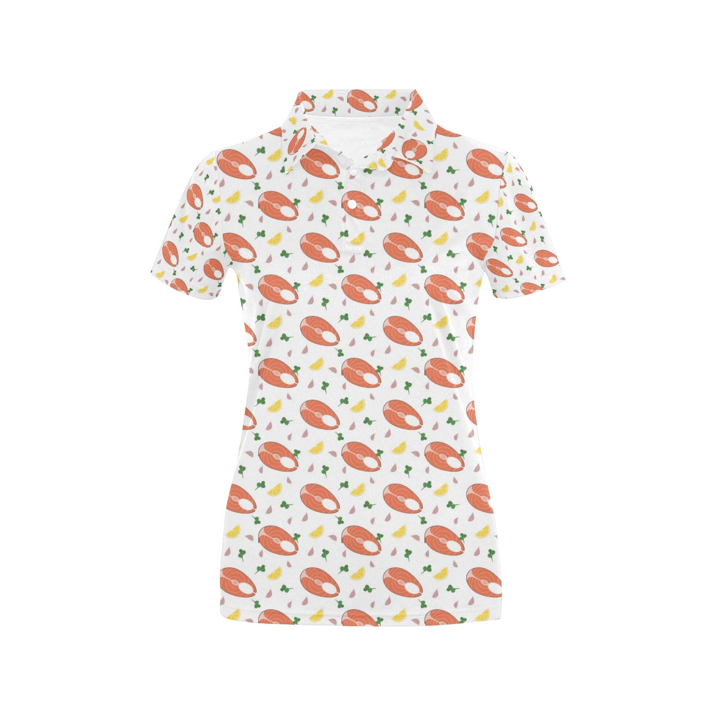 Salmon Steak Print Design LKS303 Women's Polo Shirt