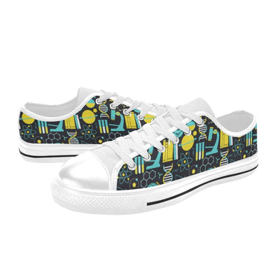 Science Print Design LKS301 Women's White Low Top Shoes