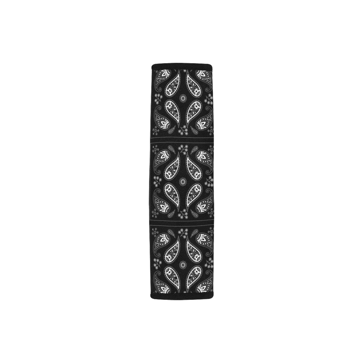 Bandana Paisley Black Print Design LKS308 Car Seat Belt Cover