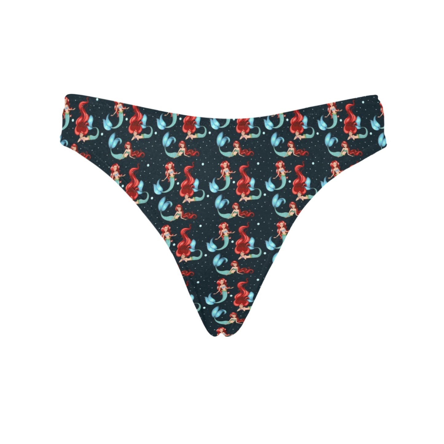 Mermaid Girl Themed Design Print Women's Thongs