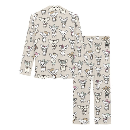 Chihuahua Pattern Print Design 02 Women's Long Pajama Set