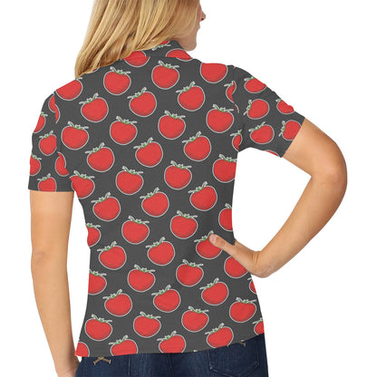 Tomato Print Design LKS306 Women's Polo Shirt