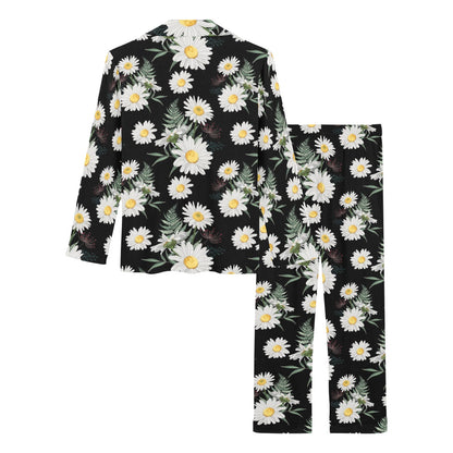 Daisy Pattern Print Design DS07 Women's Long Pajama Set