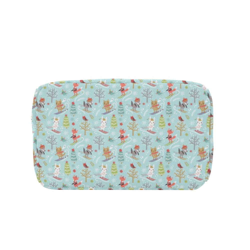 Ski Fox Cute Print Design LKS303 Insulated Lunch Bag